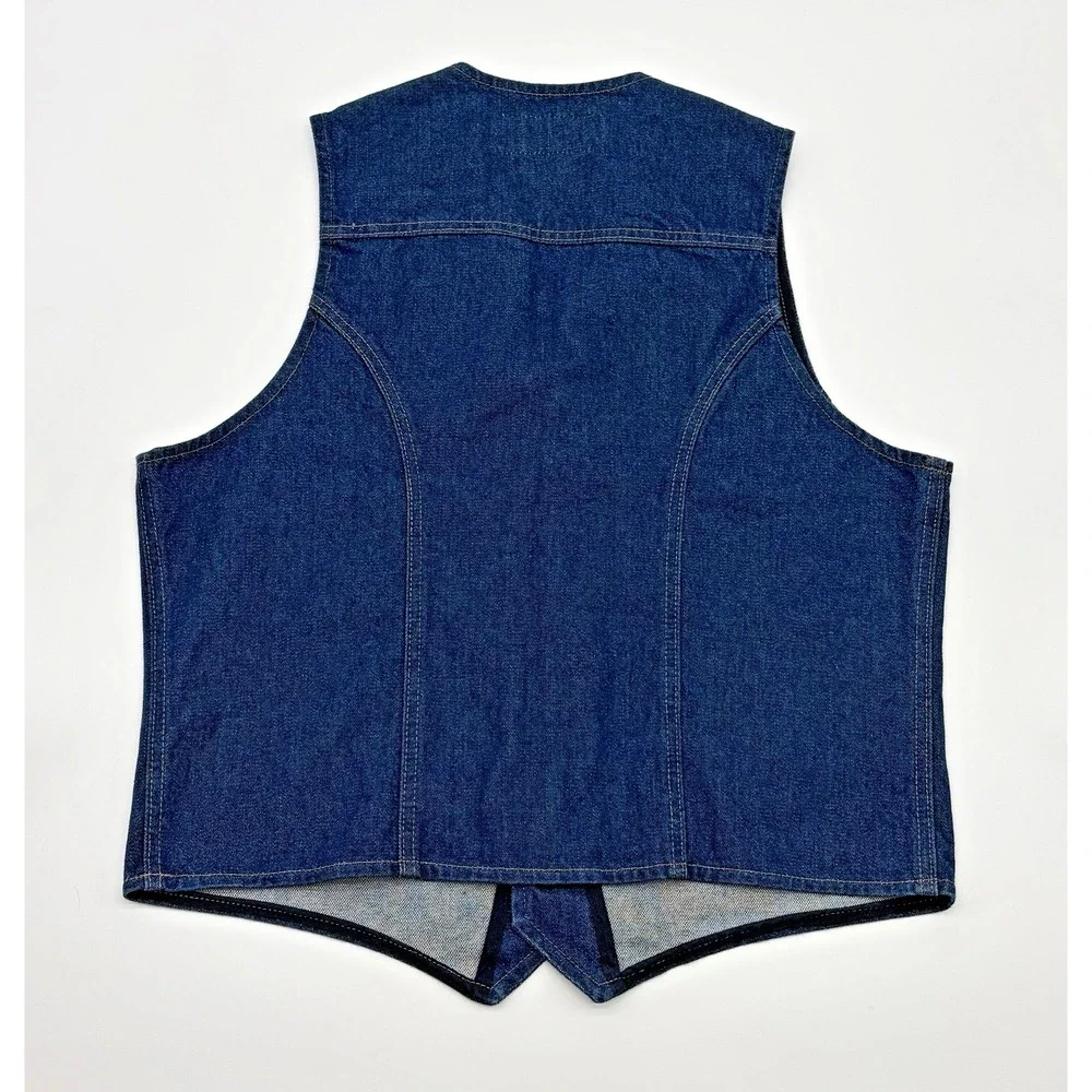 Vintage Wrangler Denim Vest Western Men's Large